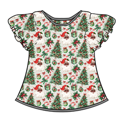 Evergreen Dreams Wynn Flutter Sleeve Top - Bamboo - Pre Order - Christmas Special