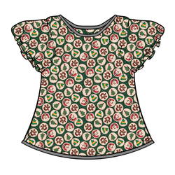 Christmas Cookies Wynn Flutter Sleeve Top - Bamboo - Pre Order - Christmas Special