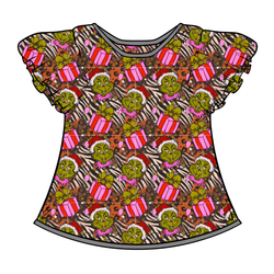 Pretty Mean Christmas Wynn Flutter Sleeve Top - Bamboo - Pre Order - Christmas Special
