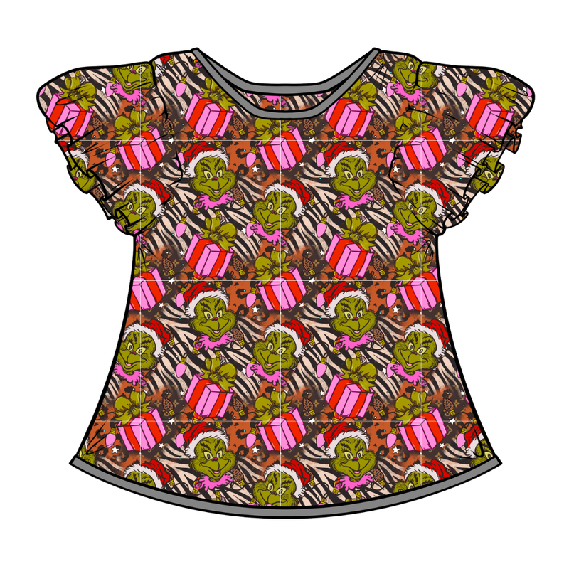 Pretty Mean Christmas Wynn Flutter Sleeve Top - Bamboo - Pre Order - Christmas Special
