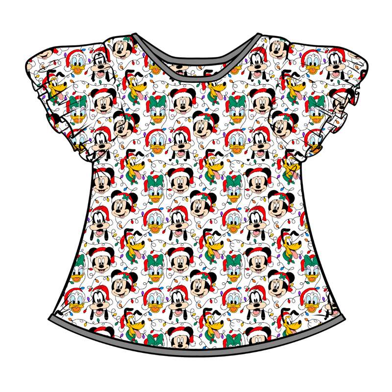 Jolly Holiday Crew Wynn Flutter Sleeve Top - Bamboo - Pre Order - Christmas Special