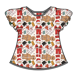 Building Christmas Memories Wynn Flutter Sleeve Top - Bamboo - Pre Order - Christmas Special