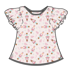 Sugarplum Wynn Flutter Sleeve Top - Bamboo - Pre Order - Christmas Special