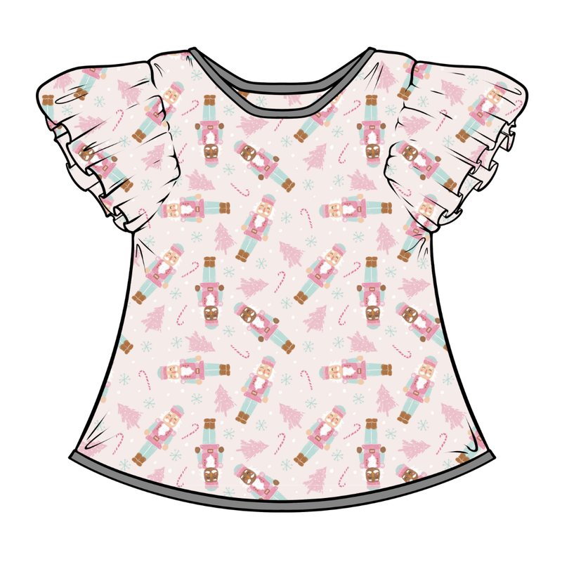 Sugarplum Wynn Flutter Sleeve Top - Bamboo - Pre Order - Christmas Special