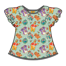 Christmas at the Big House Wynn Flutter Sleeve Top - Bamboo - Pre Order - Christmas Special