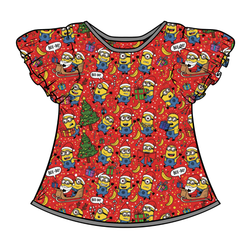 Holiday Shenanigans Wynn Flutter Sleeve Top - Bamboo - Pre Order - Christmas Special