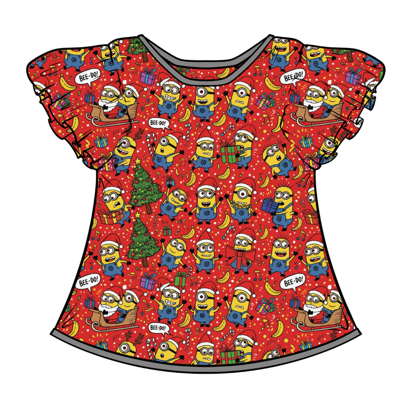 Holiday Shenanigans Wynn Flutter Sleeve Top - Bamboo - Pre Order - Christmas Special