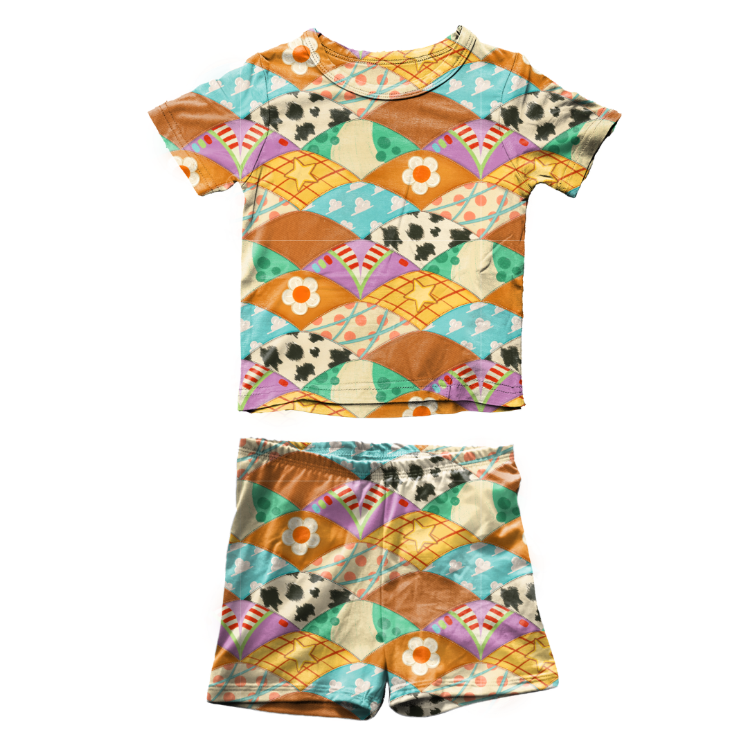 stitched in dreams Fawn Short Sleeve Short Set Bamboo - PRE ORDER