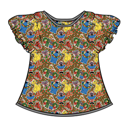 Merry Street Friends Wynn Flutter Sleeve Top - Bamboo - Pre Order - Christmas Special