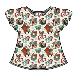 Christmas Sidekicks Wynn Flutter Sleeve Top - Bamboo - Pre Order - Christmas Special