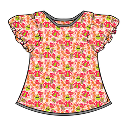 Baking Spirits Bright Wynn Flutter Sleeve Top - Bamboo - Pre Order - Christmas Special
