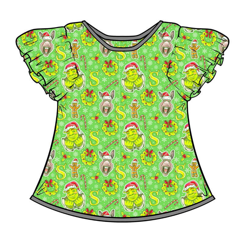 Swamp Bells Wynn Flutter Sleeve Top - Bamboo - Pre Order - Christmas Special