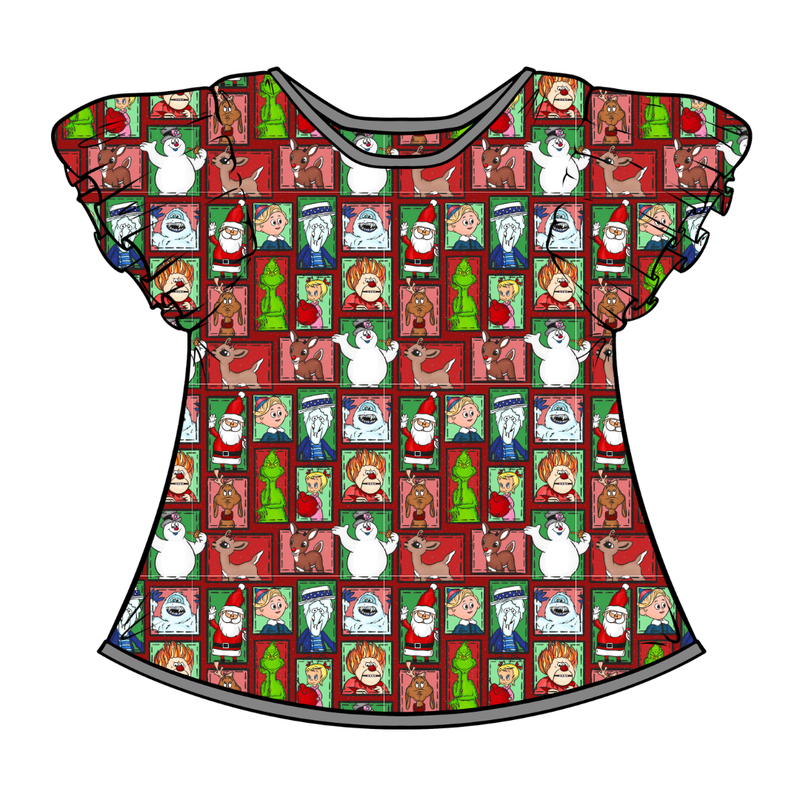 Christmas through the Years Wynn Flutter Sleeve Top - Bamboo - Pre Order - Christmas Special
