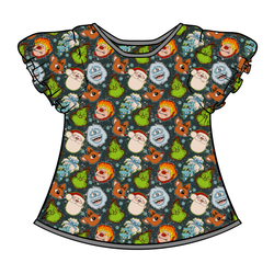 Classic Christmas Mischief Wynn Flutter Sleeve Top - Bamboo - Pre Order - Christmas Special