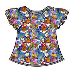 D oh Holy Night Wynn Flutter Sleeve Top - Bamboo - Pre Order - Christmas Special