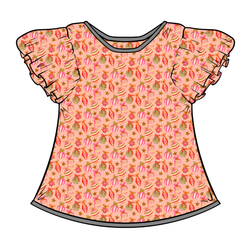 Bubblegum Bells Wynn Flutter Sleeve Top - Bamboo - Pre Order - Christmas Special