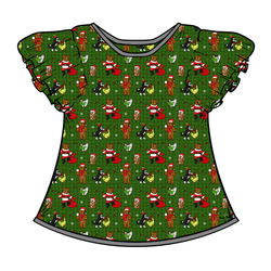 Cozy Cabin Christmas Wynn Flutter Sleeve Top - Bamboo - Pre Order - Christmas Special