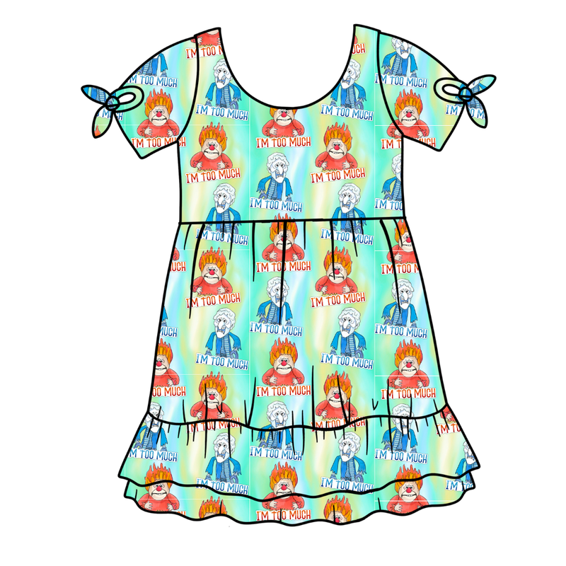Too Much Christmas Serenity Short Sleeve Lounge Dress - Bamboo - Pre Order - Christmas Special