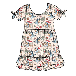 Heeler Holiday Serenity Short Sleeve Lounge Dress - Bamboo - Pre Order - Christmas Special