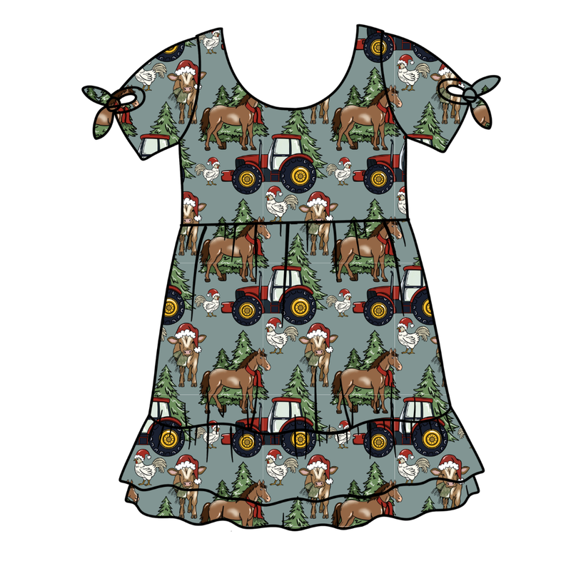 Farmhouse Christmas Serenity Short Sleeve Lounge Dress - Knit - Pre Order - Christmas Special