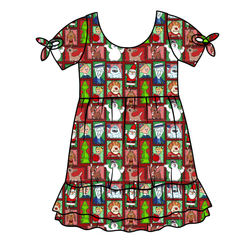 Christmas through the Years Serenity Short Sleeve Lounge Dress - Bamboo - Pre Order - Christmas Special