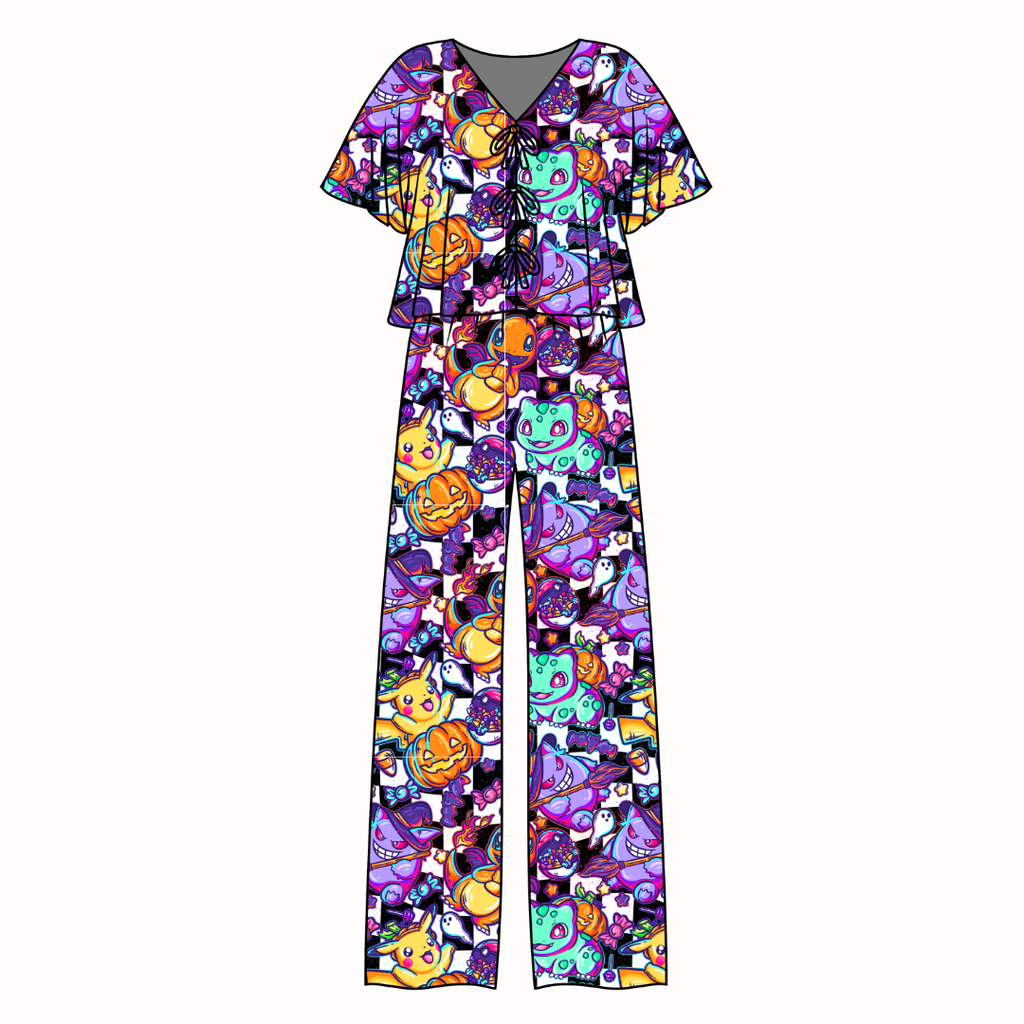 Pocket Monster - Lollipop Women's Front Tie Set Bamboo - Pre Order