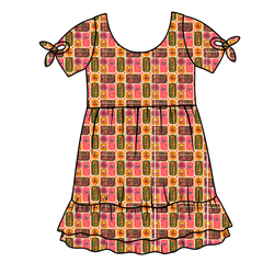 Holly Jolly Holiday Serenity Short Sleeve Lounge Dress - Bamboo - Pre Order - Christmas Special