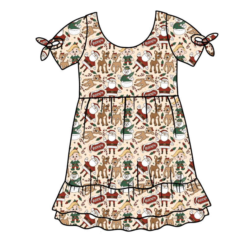 Red Nose Serenity Short Sleeve Lounge Dress - Bamboo - Pre Order - Christmas Special