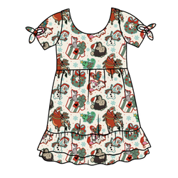 Christmas Sidekicks Serenity Short Sleeve Lounge Dress - Bamboo - Pre Order - Christmas Special