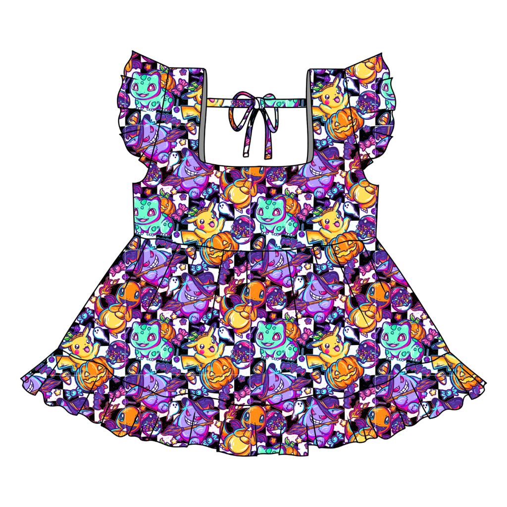Pocket Monster - Sadie Tie Back Ruffle Top - PRE ORDER