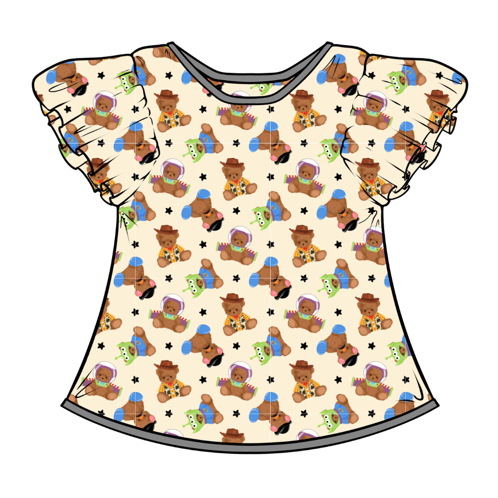 Toy Box Besties Moon Short Sleeve Flutter Bamboo Shirt - PRE ORDER