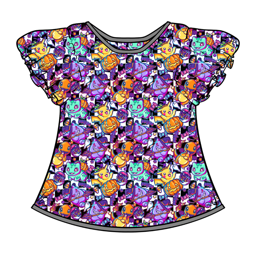 Pocket Monster Moon Short Sleeve Flutter Bamboo Shirt - PRE ORDER