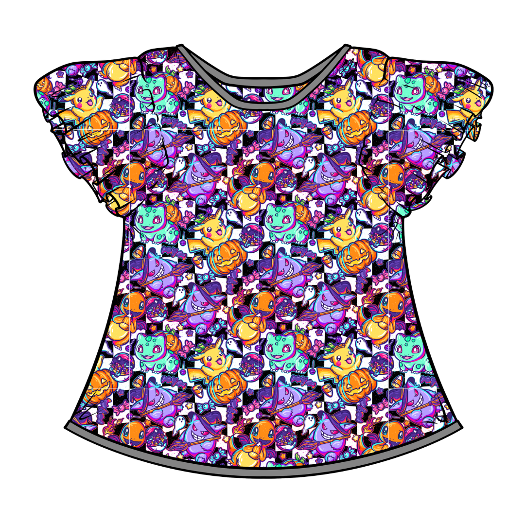 Pocket Monster Moon Short Sleeve Flutter Bamboo Shirt - PRE ORDER