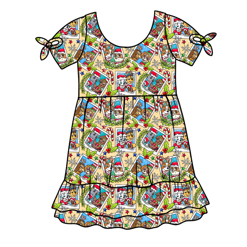 Paws & Claus Serenity Short Sleeve Lounge Dress - Bamboo - Pre Order - Christmas Special