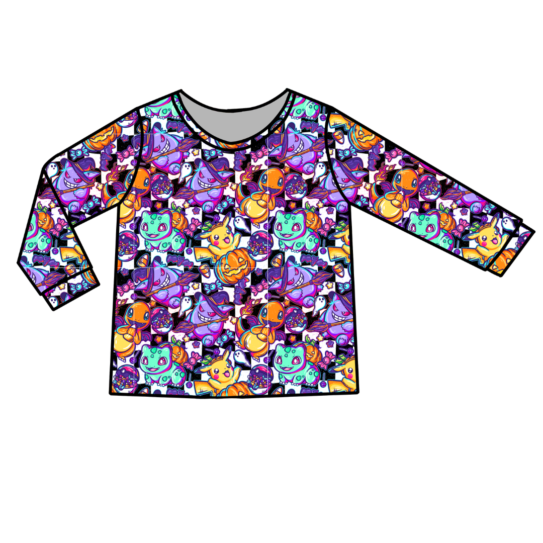 Pocket Monster - Ruby Long Sleeve Bamboo Shirt - Pre Order