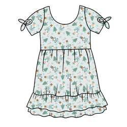 Christmas Kingdom Serenity Short Sleeve Lounge Dress - Bamboo - Pre Order - Christmas Special