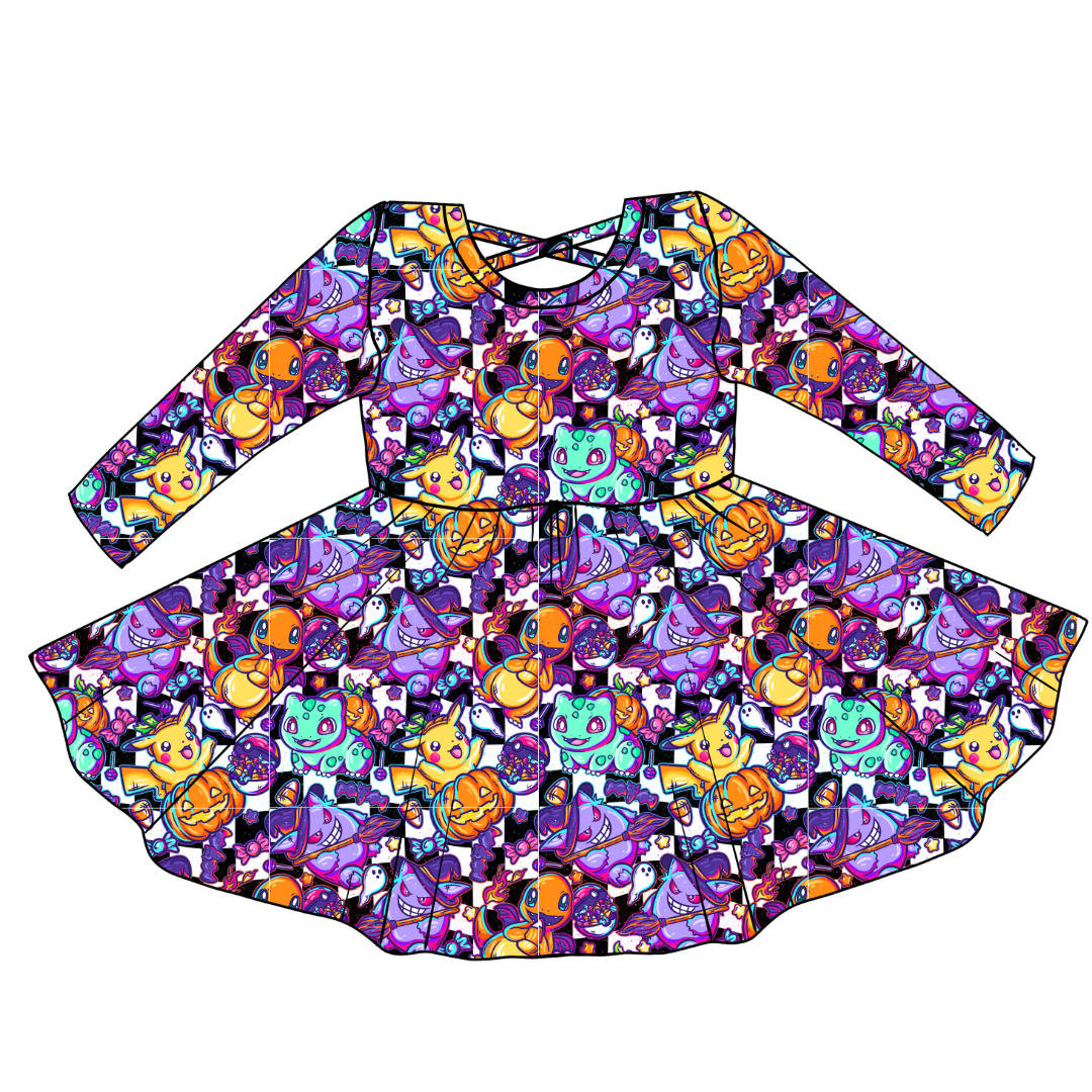 Pocket Monster - Violet Cross Back Long Sleeve Knit - PRE ORDER