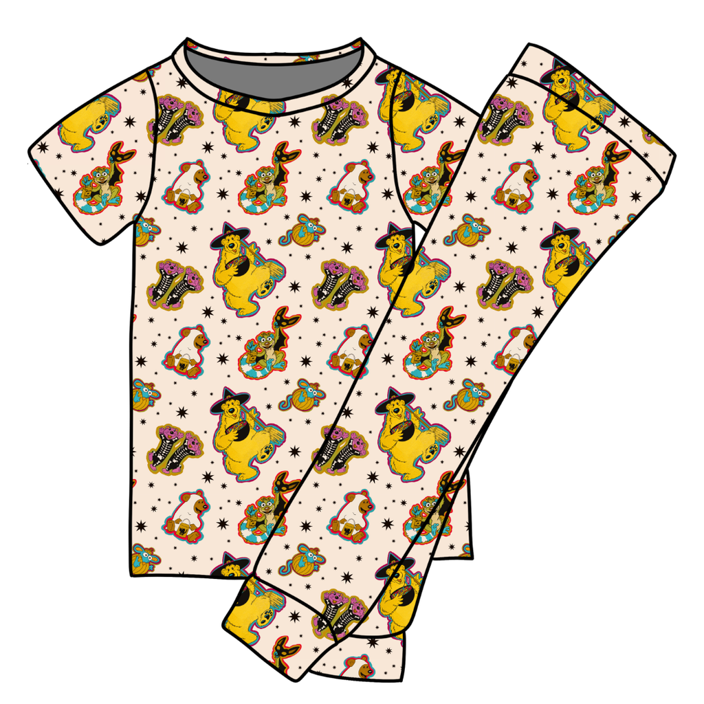 Halloween Bear Cozy Bamboo Short Sleeve Pants Set - PRE ORDER