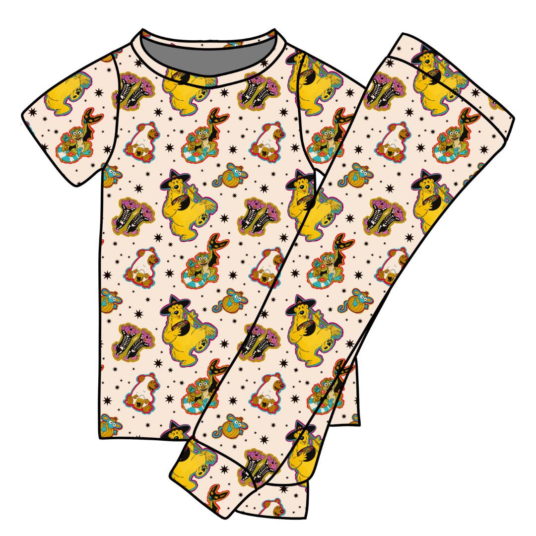 Halloween Bear Cozy Bamboo Short Sleeve Pants Set - PRE ORDER