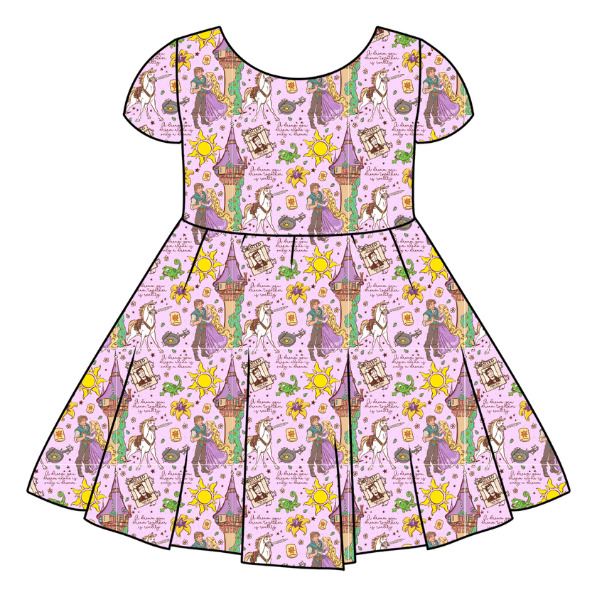 Floating Lights Honey Girl's Twirl Dress Bamboo - PRE ORDER