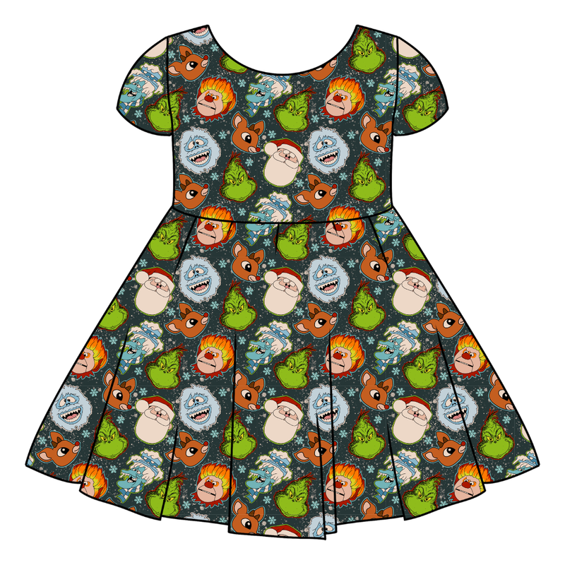 Classic Christmas Mischief Honey Twirl Dress - Bamboo - Pre Order - Christmas Special