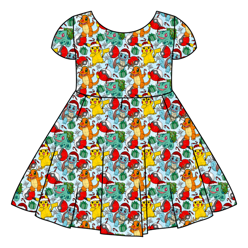 Gotta Catch Christmas Honey Twirl Dress - Bamboo - Pre Order - Christmas Special