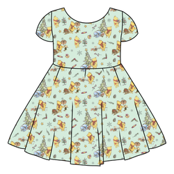 Woodland Christmas Wishes Honey Twirl Dress - Bamboo - Pre Order - Christmas Special