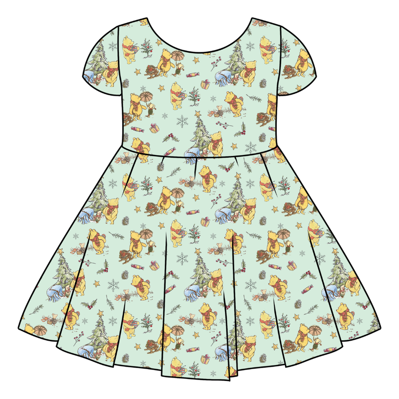 Woodland Christmas Wishes Honey Twirl Dress - Bamboo - Pre Order - Christmas Special