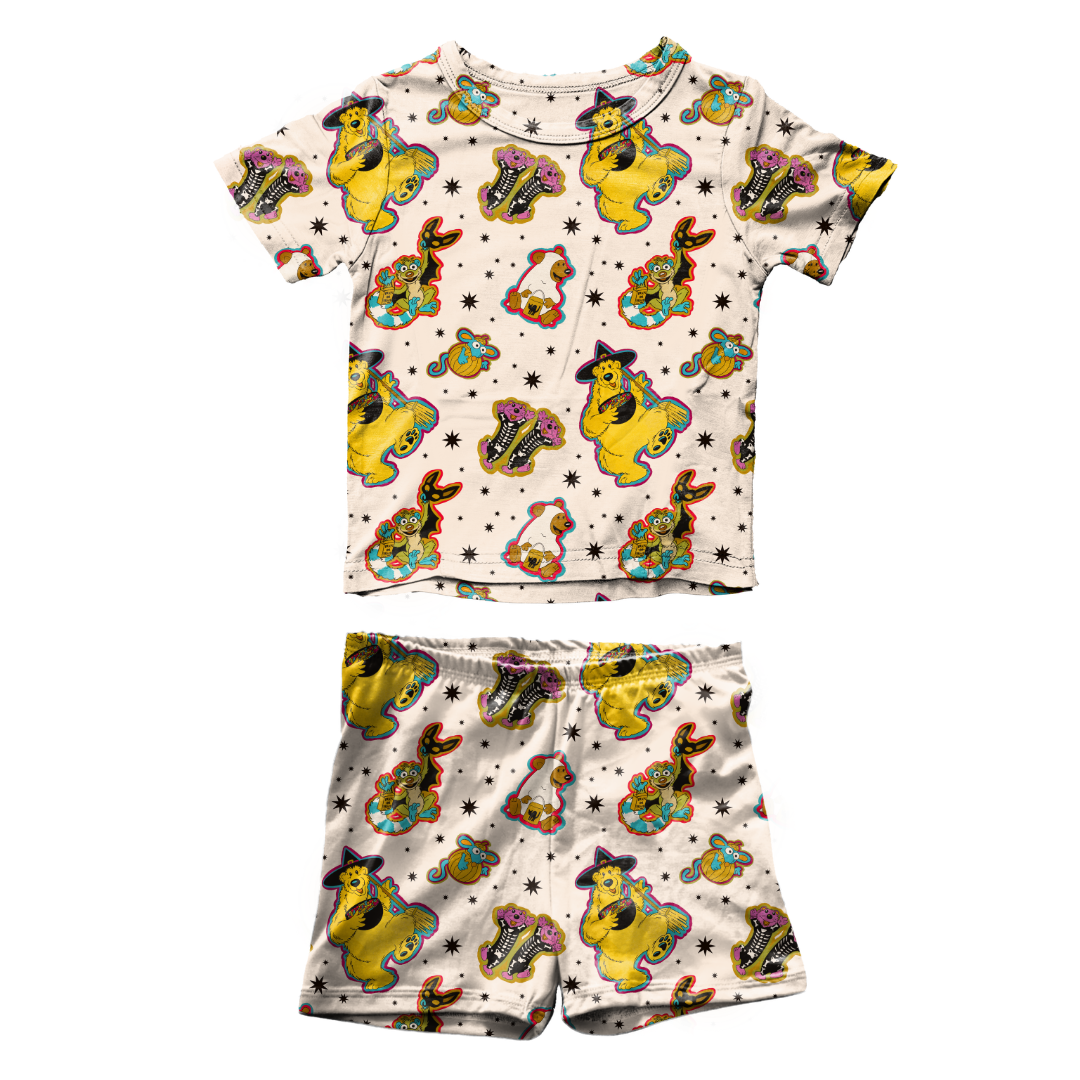 Halloween Bear Fawn Short Sleeve Short Set Bamboo - PRE ORDER