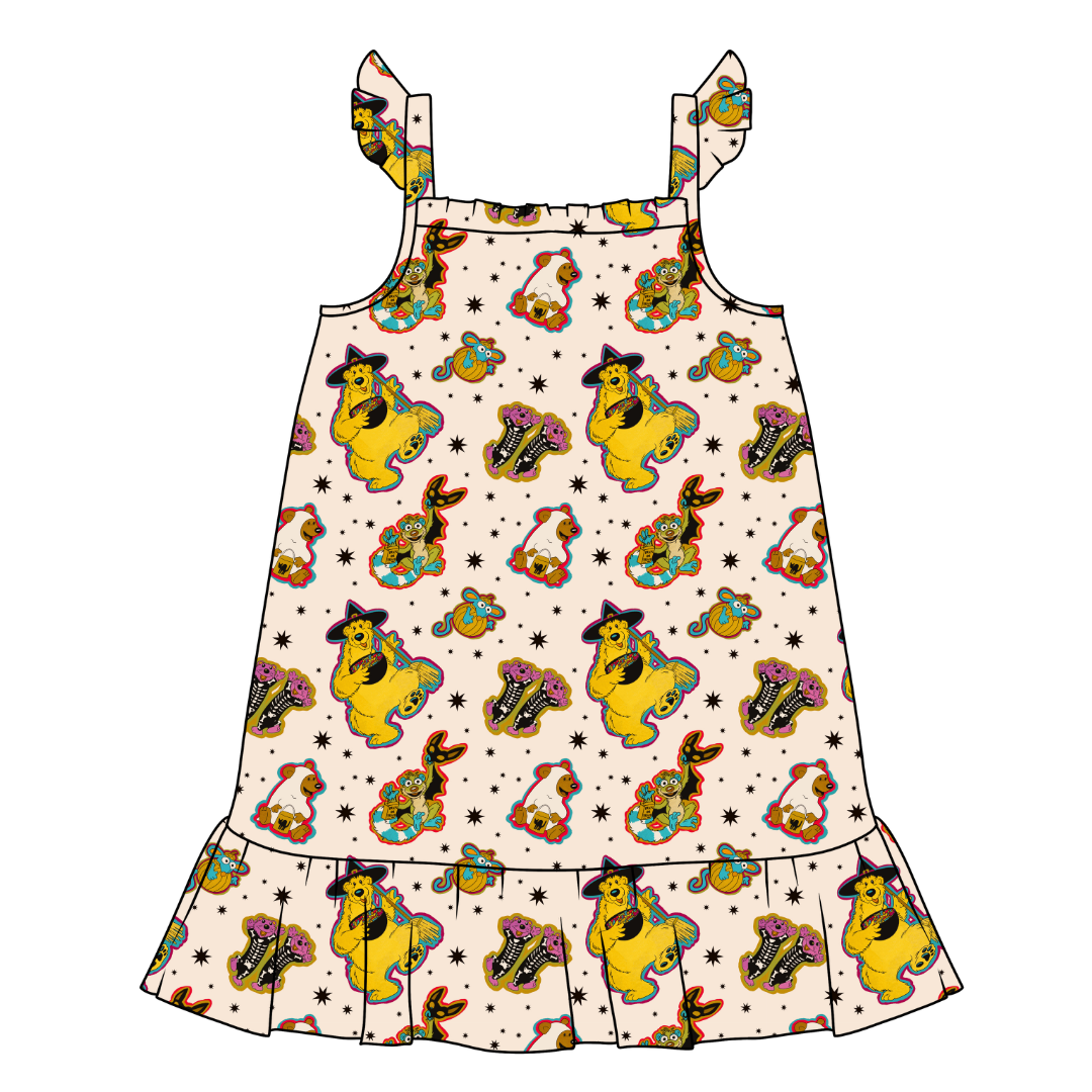 Halloween Bear Honey Bamboo Sleeveless Nightgown - PRE ORDER
