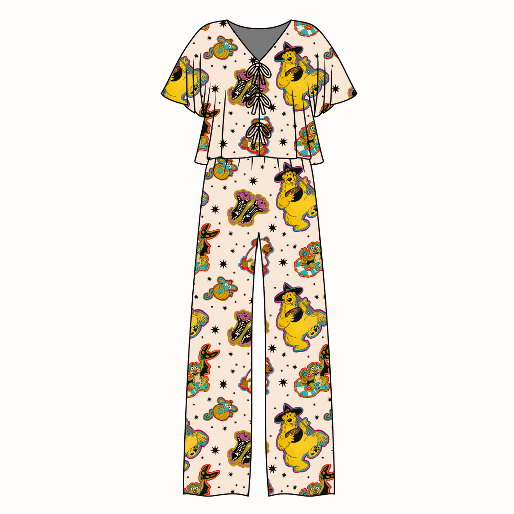 Halloween Bear - Lollipop Women's Front Tie Set Bamboo - Pre Order