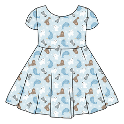 Snowy Sidekicks Honey Twirl Dress - Bamboo - Pre Order - Christmas Special