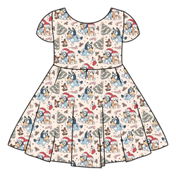 Heeler Holiday Honey Twirl Dress - Bamboo - Pre Order - Christmas Special