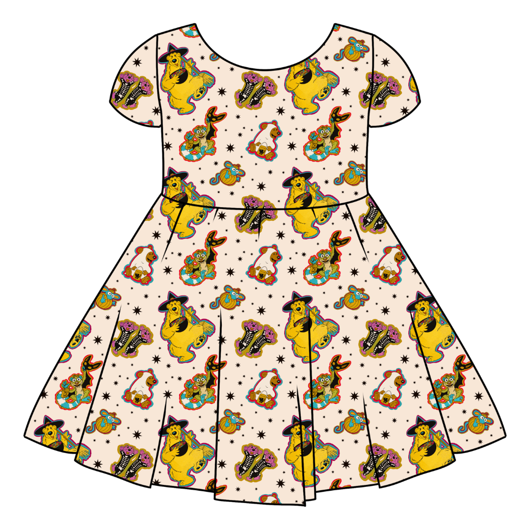 Halloween Bear - Honey Girl's Twirl Dress Bamboo - PRE ORDER